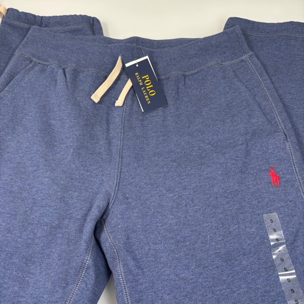 Polo Ralph Lauren Mens Small Blue Lightweight Fleece Sweatpants NEW Drawstring